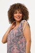 Robe en jersey, ruban froncé, ligne A, col V, manches courtes