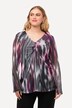 Mesh shirt, dubbellaags, V-hals, lange mouw