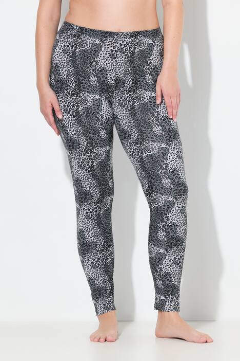 Leggings, estampado de leopardo, pernera estrecha, cintura elástica