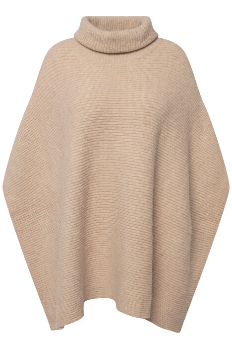 Úpletové pončo, oversize, rolák, krátké rukávy