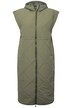 Dlouhá prošívaná vesta, kapuce, dvoucestný zip, bez rukávů