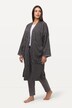 Lang loungewear-jakke, oversized, åpen fasong, koselig myk