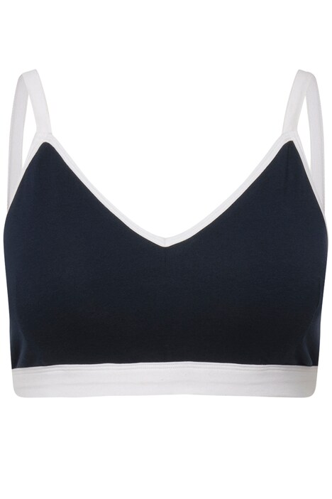 Bustier, barevné okraje, výstřih do V, biobavlna