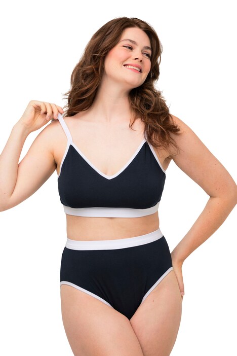 Bustier, barevné okraje, výstřih do V, biobavlna