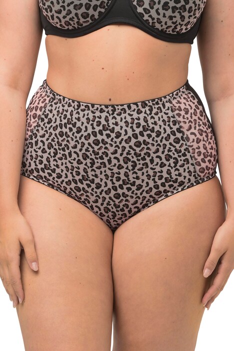 Maxi kalhotky, leopardí síťovina, mikrovlákno