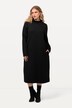 Textured Long Sleeve Turtleneck Sweatshirt Midi Dress
