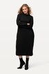 Textured Long Sleeve Turtleneck Sweatshirt Midi Dress