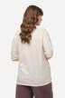 Loungewear-skjorte, rullekant, oversized, rund hals, halve ermer