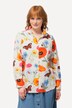 Blouse, bloemen, vlinders, goblet kraag, lange mouwen