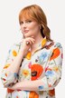 Blouse, bloemen, vlinders, goblet kraag, lange mouwen