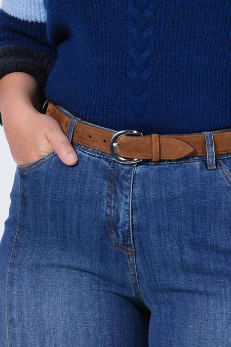 Ceinture aspect cuir suédé, boucle en métal