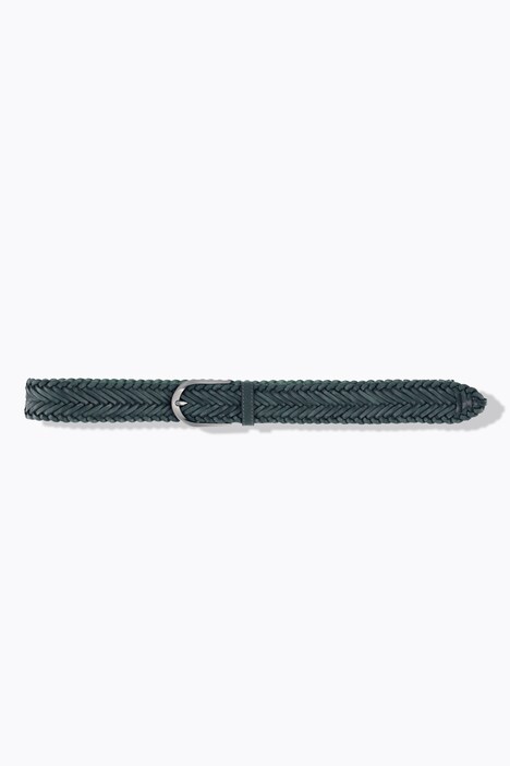 Ceinture en cuir véritable, effet tressé, boucle en métal