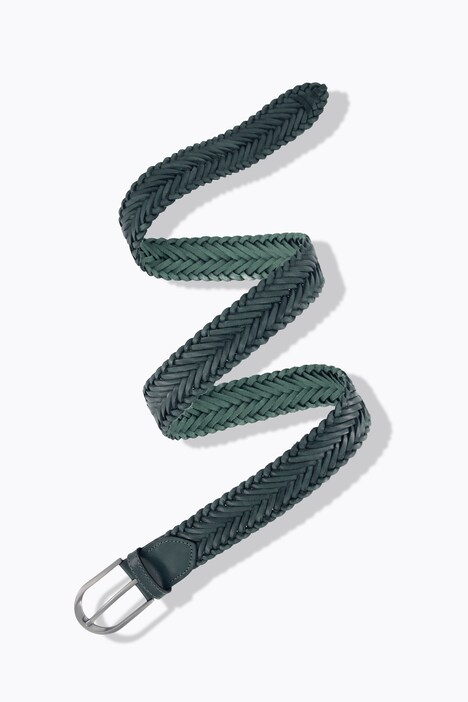 Ceinture en cuir véritable, effet tressé, boucle en métal