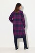 Cardigan oversize ouvert avec motif à carreaux