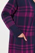 Cardigan oversize ouvert avec motif à carreaux