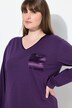Pyjamas med satinbrystlomme, V-udskæring og lange ærmer