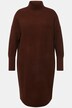 Gebreide jurk, oversized, opstaande kraag, lange mouw, midi-jurk