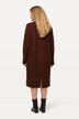 Gebreide jurk, oversized, opstaande kraag, lange mouw, midi-jurk