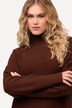 Gebreide jurk, oversized, opstaande kraag, lange mouw, midi-jurk