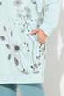 Sweat-shirt oversize à capuche et manches longues, poches et motif plantes
