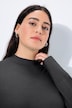Maglione con colletto alto, maniche lunghe e orli a costine