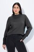 Maglione con colletto alto, maniche lunghe e orli a costine