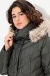 Puffer-Mantel, Kapuze abnehmbar, Stehkragen, Zipptaschen