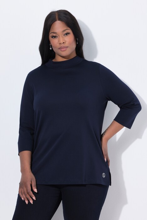 Shirt, classic, opstaande kraag, 3/4-mouw