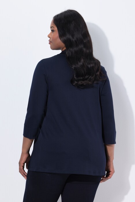 Shirt, classic, opstaande kraag, 3/4-mouw