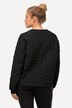 Sudadera, estampado acolchado, cinta en el bajo, cuello redondo, manga larga