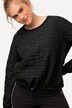 Sudadera, estampado acolchado, cinta en el bajo, cuello redondo, manga larga