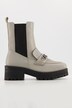 Bottines Chelsea en cuir, chaîne, tige très haute, largeur H