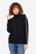 pullover, høj krave, lange ærmer, konstraststriber