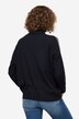 pullover, høj krave, lange ærmer, konstraststriber