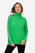 pullover, høj krave, lange ærmer, konstraststriber