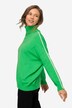 pullover, høj krave, lange ærmer, konstraststriber