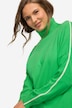 pullover, høj krave, lange ærmer, konstraststriber