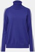 pullover, høj krave, lange ærmer, konstraststriber