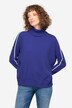 pullover, høj krave, lange ærmer, konstraststriber