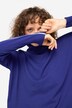 pullover, høj krave, lange ærmer, konstraststriber