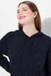 Robe en maille, motif moucheté. Effet de superposition. Capuche et manches longues. Coton bio.