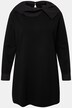 Sweat-shirt à manches longues en jersey point de Rome, col en taffetas