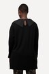 Sweat-shirt à manches longues en jersey point de Rome, col en taffetas