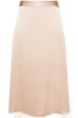 Saténová midi sukně, A střih, komfortní pas