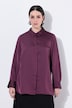 Camicia in raso con retro più lungo, colletto da camicia e maniche lunghe