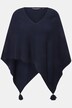 Strikket poncho, lynlåssøm, kvast, V-udskæring, ærmeløs
