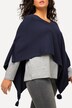 Strikket poncho, lynlåssøm, kvast, V-udskæring, ærmeløs