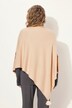 Poncho en maille, finition en pointe, pompon, col en V, sans manches
