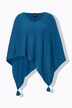 Strikket poncho, lynlåssøm, kvast, V-udskæring, ærmeløs