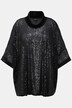 T-shirt oversized à paillettes, col roulé et manches courtes